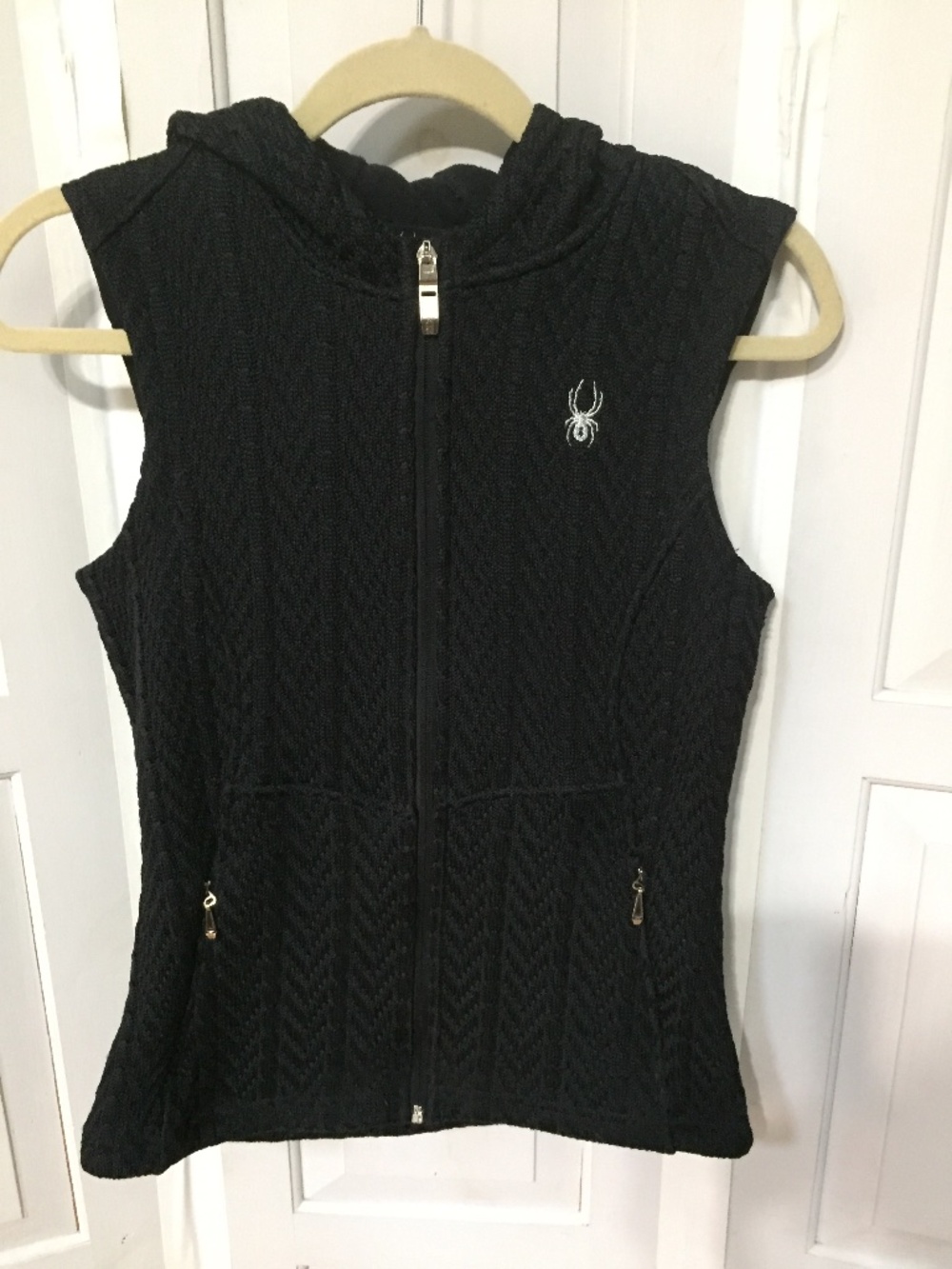 Spyder Core Sweater Black Knit Hooded Vest